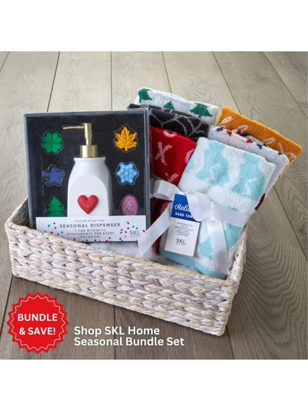 Seasonal Soap & Lotion Dispenser Set with 7 Magnetic Holiday Attachments